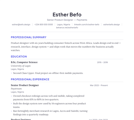 Academic CV template