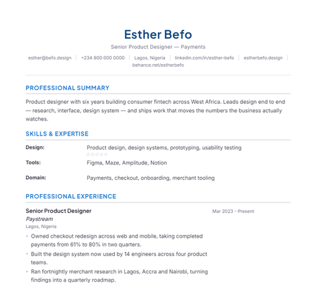 Modern CV template