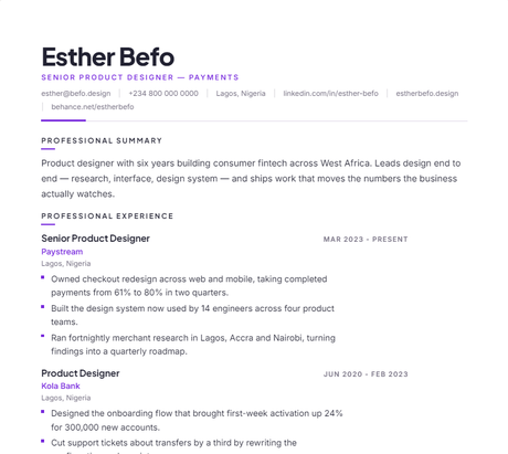 Creative CV template